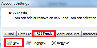 RSS Feeds tab